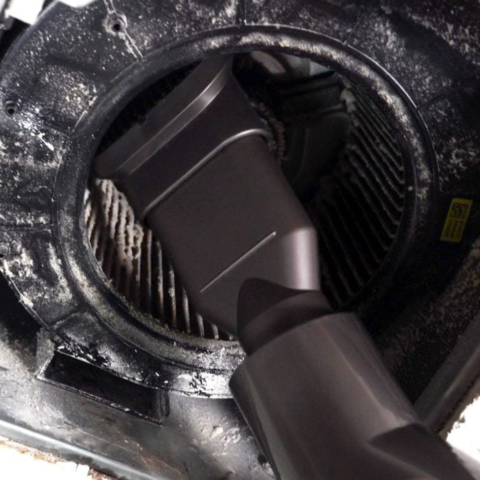 exhaust fan being vacuumed