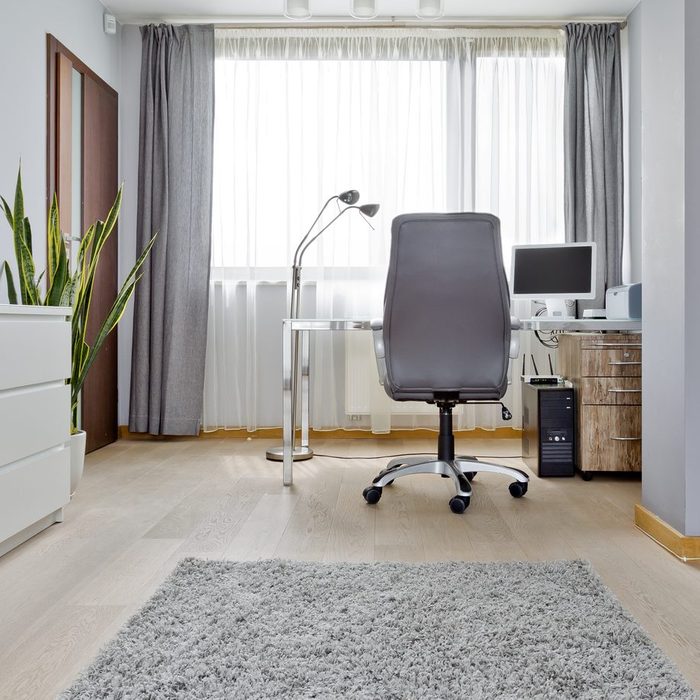 White modern office with desk