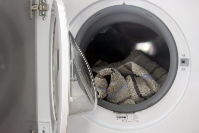 bath mat inside Washing Machine