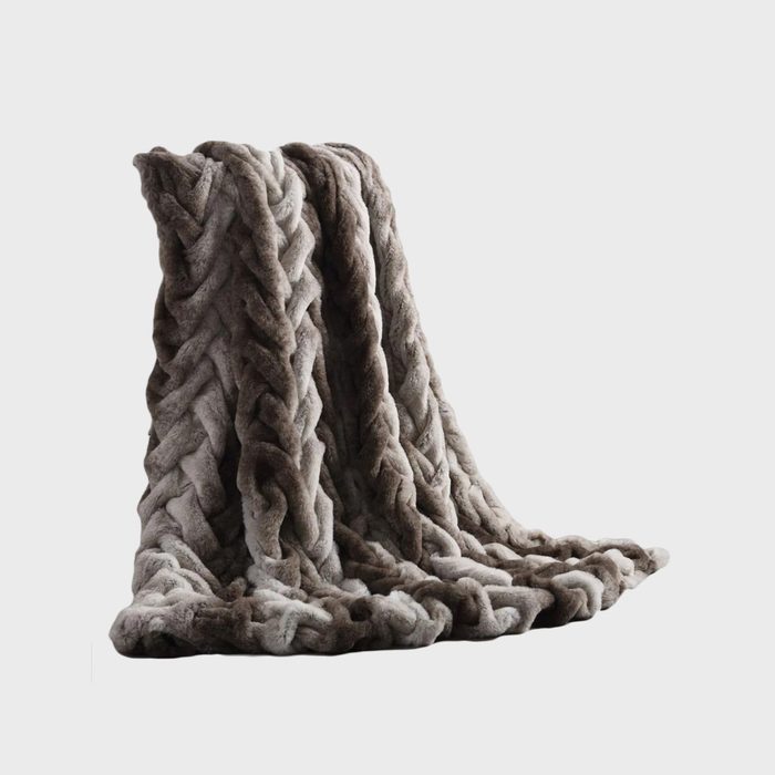 Braided Faux Fur Blanket