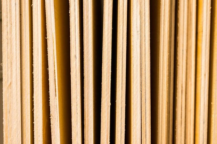 Plywood sheets close up