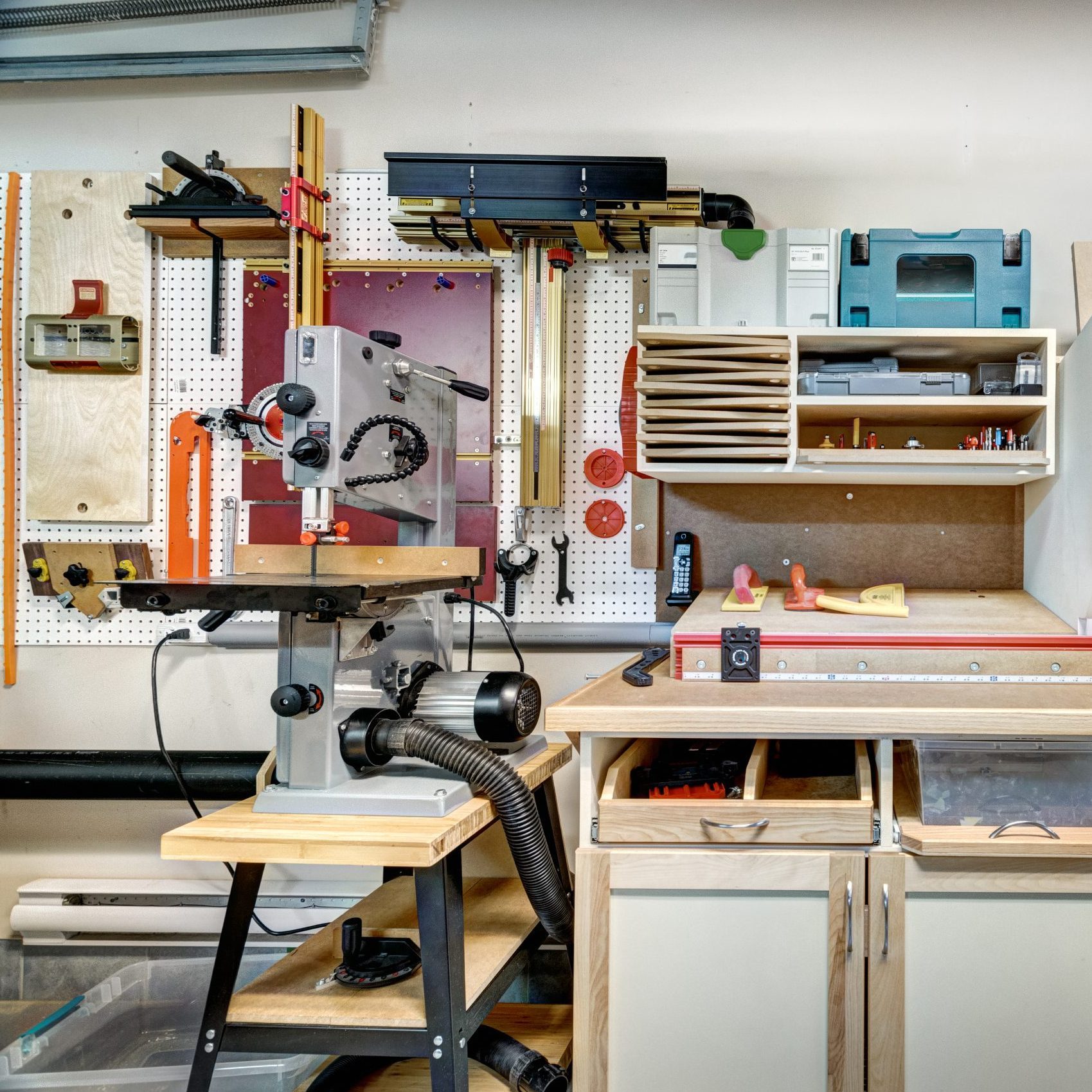 Workshop in garage in residential house