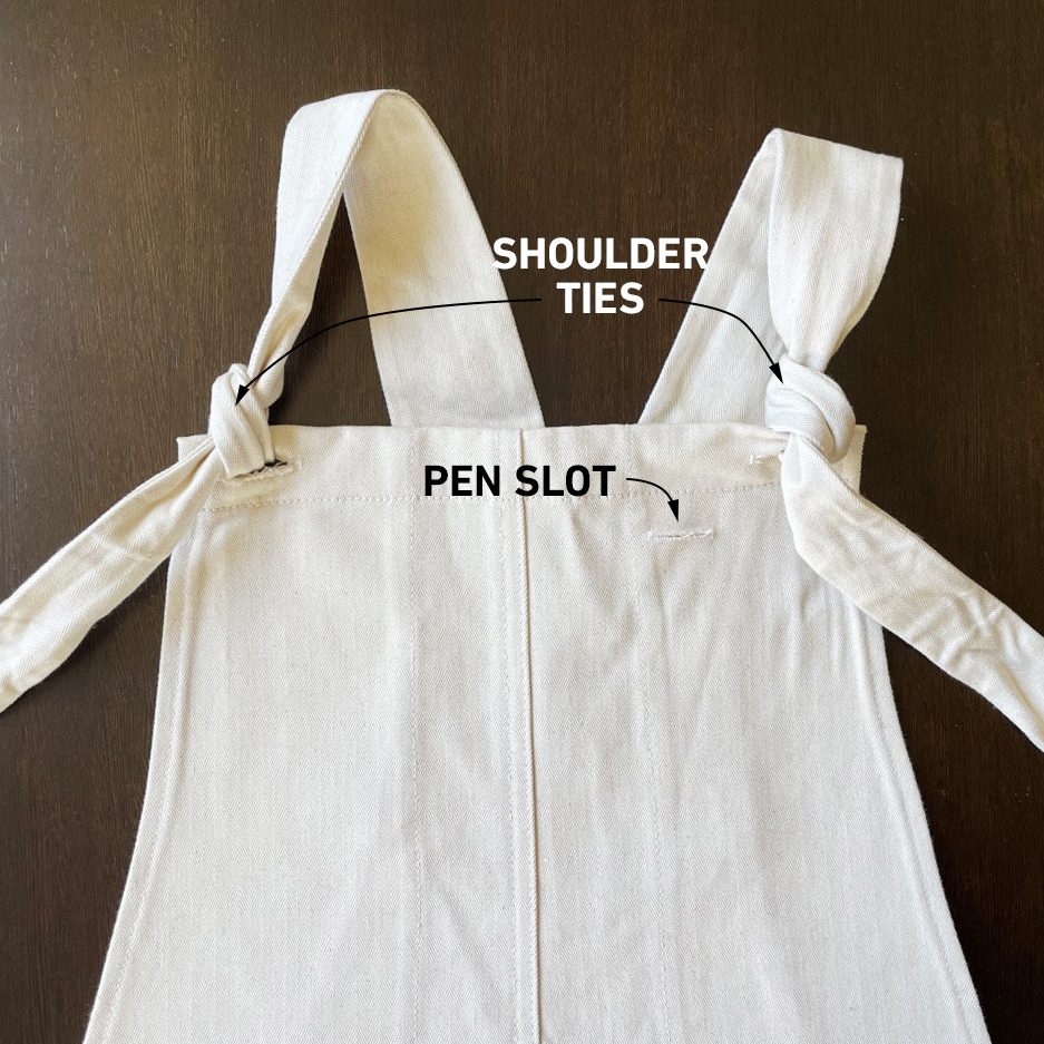 Overalls Showing Pen Slot And Shoulder Ties
