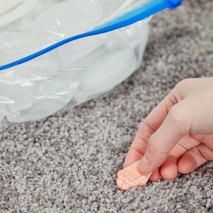 Remove Gum From Carpet With Ice TIp