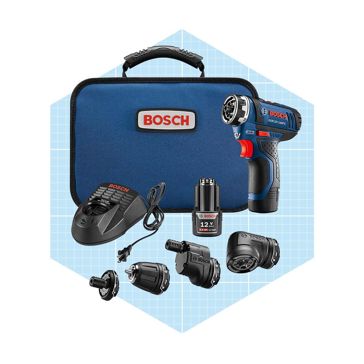 Bosch Cordless Electric Screwdriver 12v Kit 5 In 1 Multi Head Power Drill Set