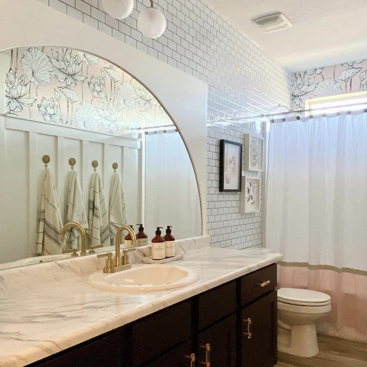 DIY Arched Bathroom Mirror Courtesy Functional Decor Instagram