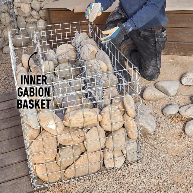 Fill The Gabion Baskets With Rocks