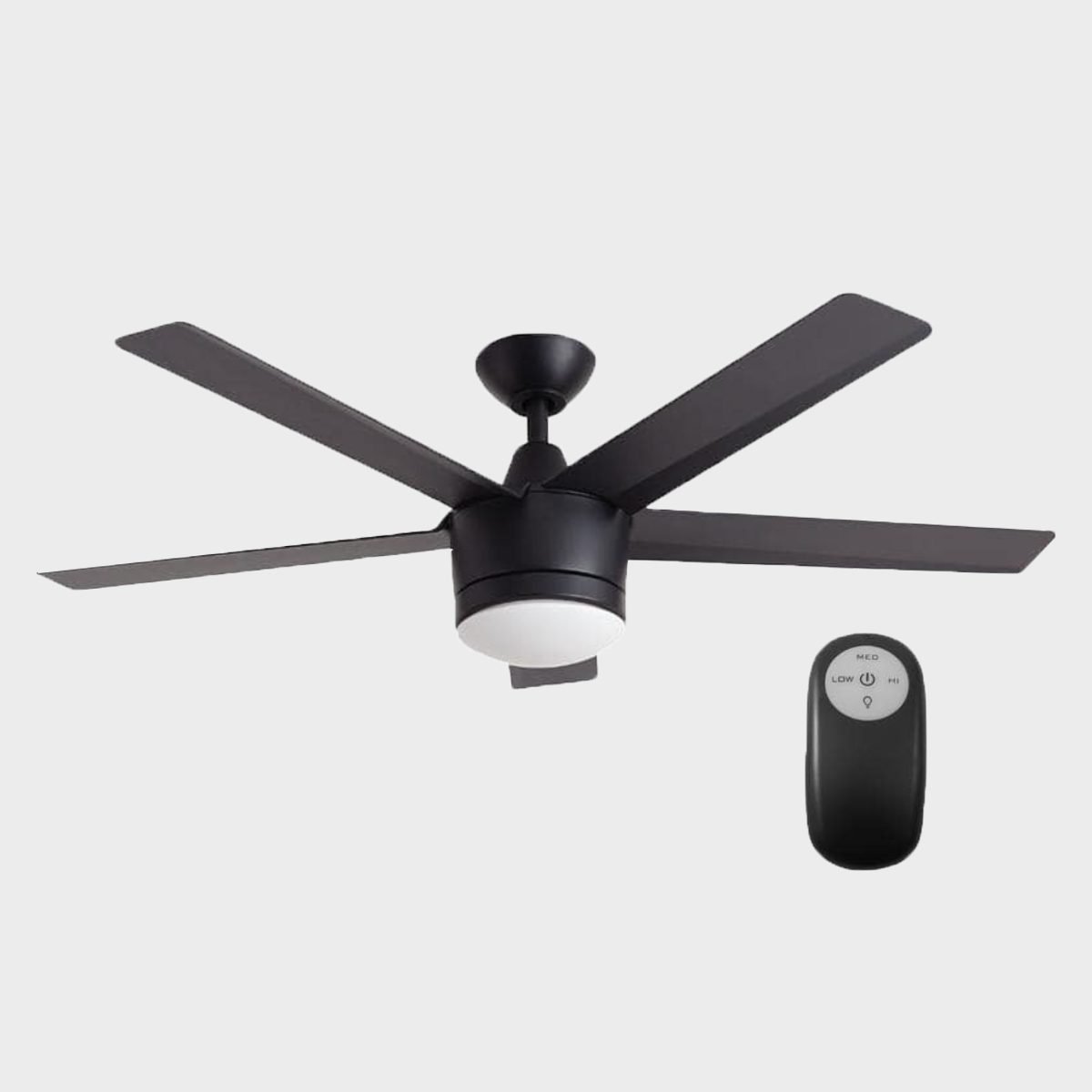 Merwry 52 In. Integrated Led Indoor Matte Black Ceiling Fan With Light Kit And Remote Control
