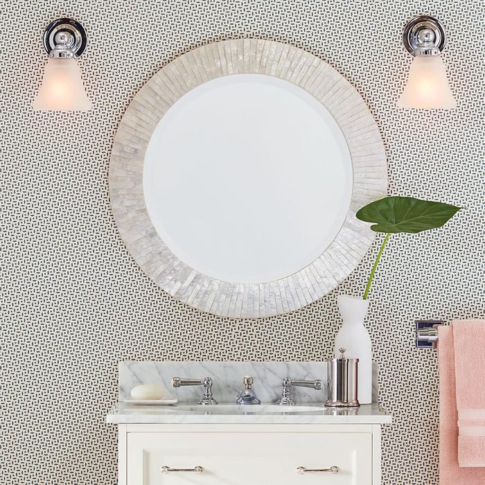 Miranda Capiz Round Mirror