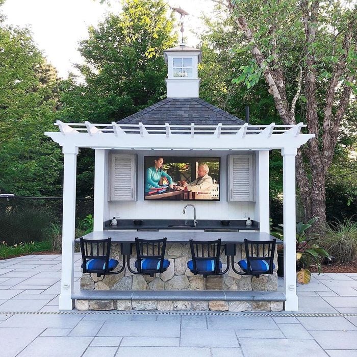 Outside Kitchen Bar Idea Suspended Seating