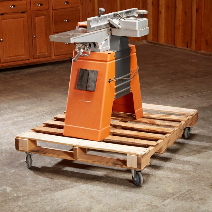 large piece of equipment on a pallet dolly