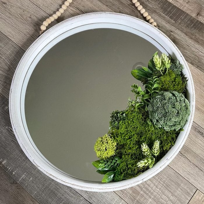 White Mirror With Preserved Moss