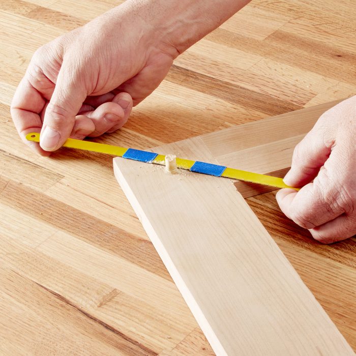 using a small hacksaw blade to get a flush wood trim