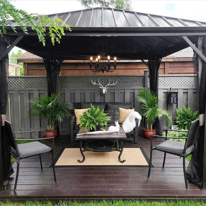 Deck With Gazebo Casa and outdoor furniture underneath
