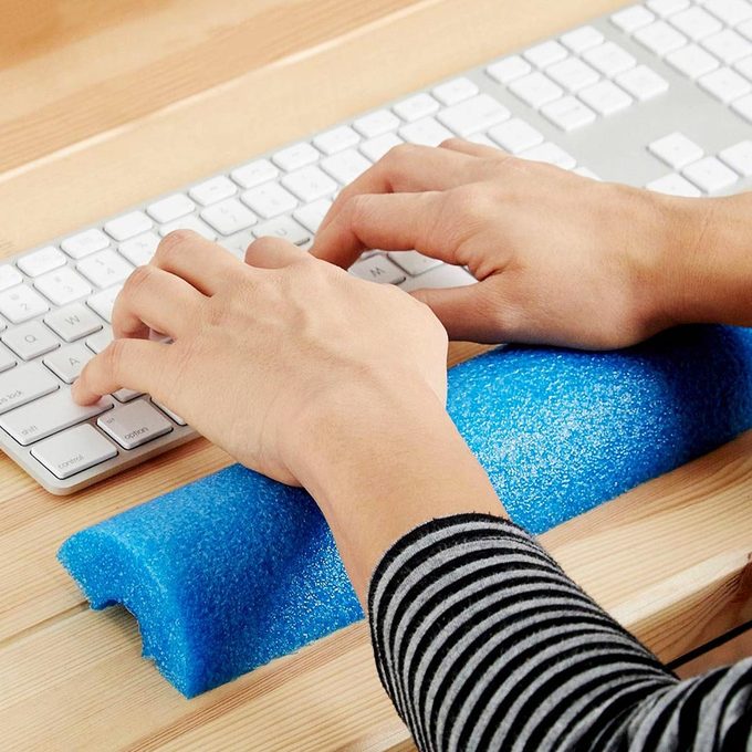 pool noodle keyboard rest for wrists