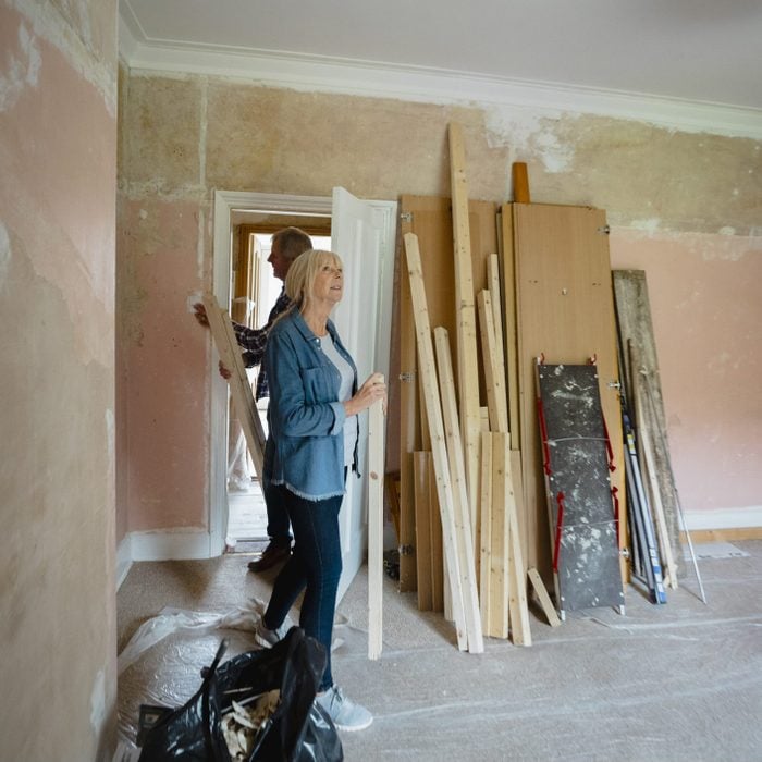elderly couple planning a home renovation