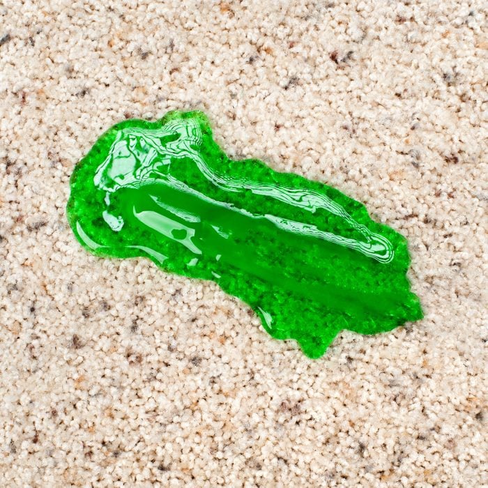 green slime in a carpet