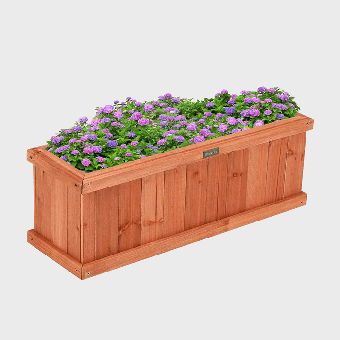 Costway Wooden Flower Planter Box Garden Rectangular Ecomm Via Homedepot