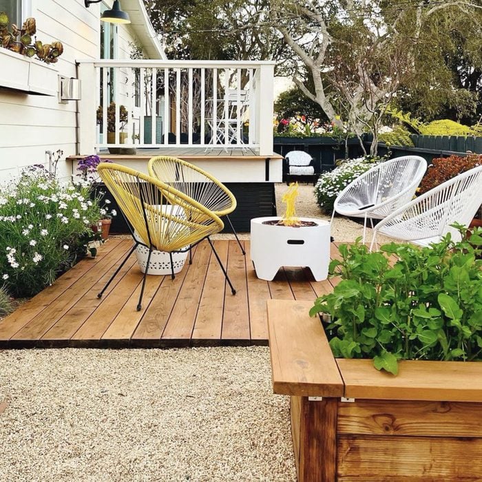 Modern Floating Deck with garden