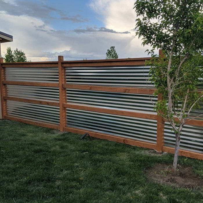 Corrugated Metal Privacy Fence Courtesy @mycountrylife Idaho Via Instagram