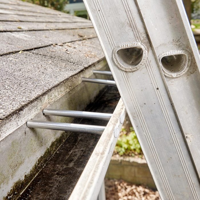 close up of gutter protectors
