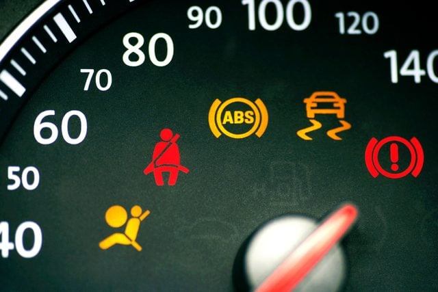car dashboard lights on indicating car troubles