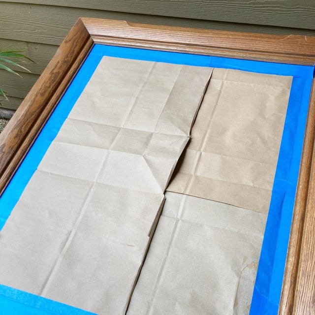 paper covering the mirror