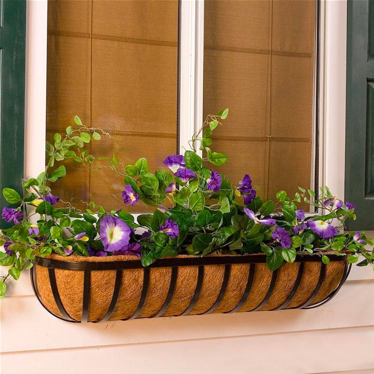 36 Deluxe English Garden Window Box W: Std. Coconut Coir Liner Ecomm Hooksandlattice.com