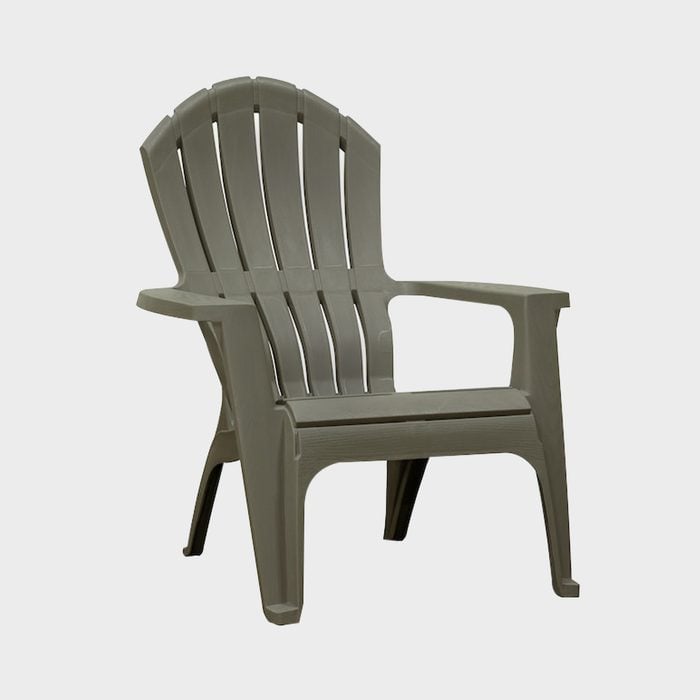 Adams Manufacturing Realcomfort Stackable Gray Plastic Frame Stationary Adirondack Chair With Solid Seat Ecomm Lowes.com
