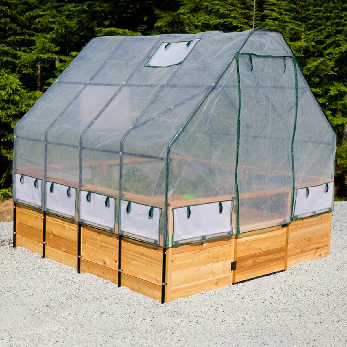 Cedar Garden In A Box With Greenhouse Covering Ecomm Wayfair.com