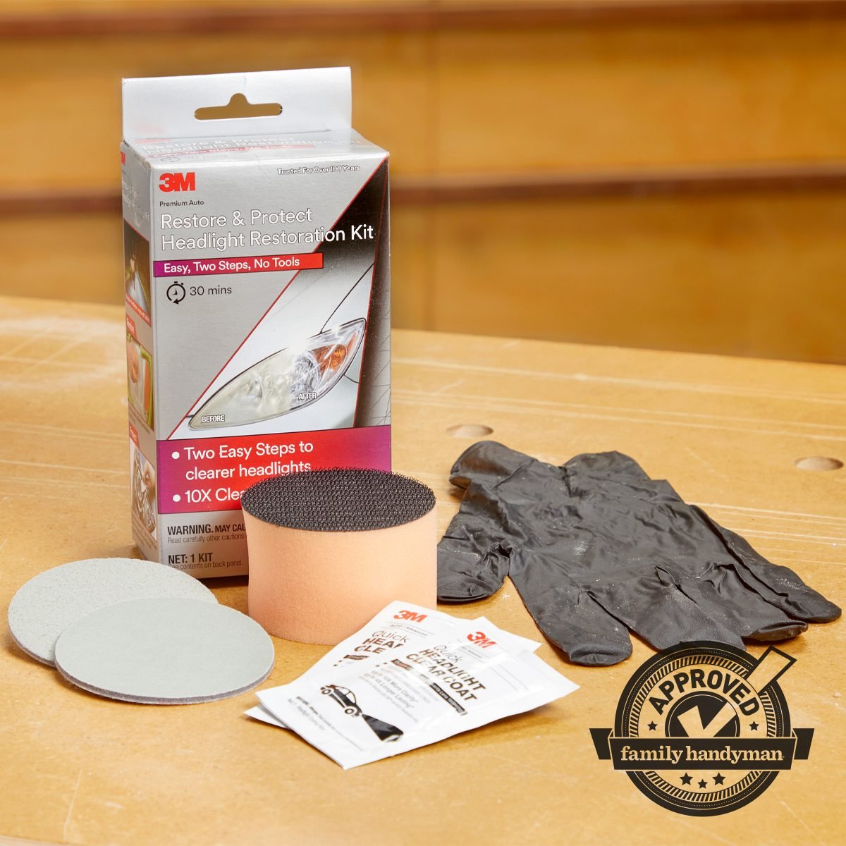 3M Quick and Easy Headlight Restoration Kit Removes Light Yellowing  15-Minutes