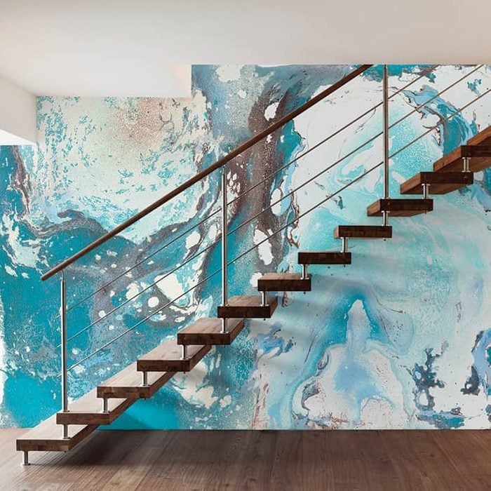 Sea Spray Mural Stairs Removable Wallpaper Ecomm Via Casartcoverings.com
