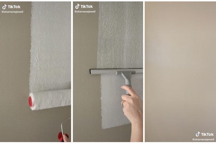 smoothing paint on wall
