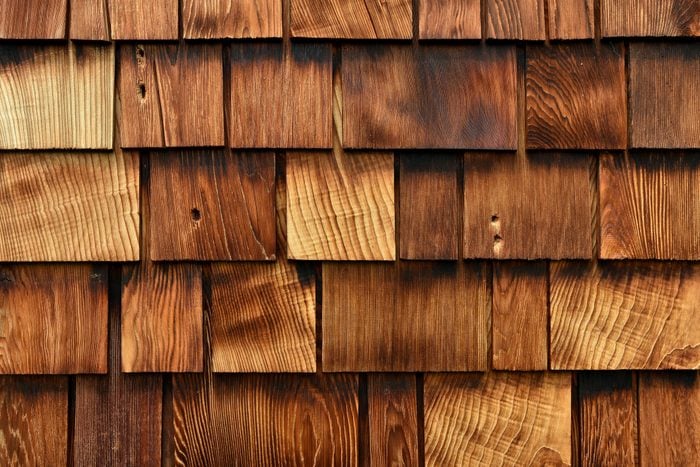Wooden Cedar Shakes as the siding on a house