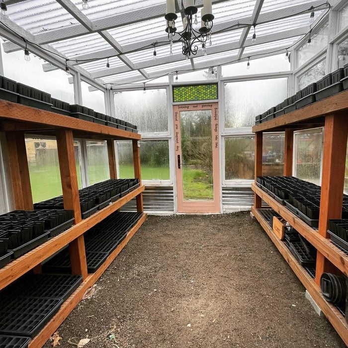 Heavy Duty Diy Greenhouse Shelving Courtesy @familymeetsfarm Via Instagram