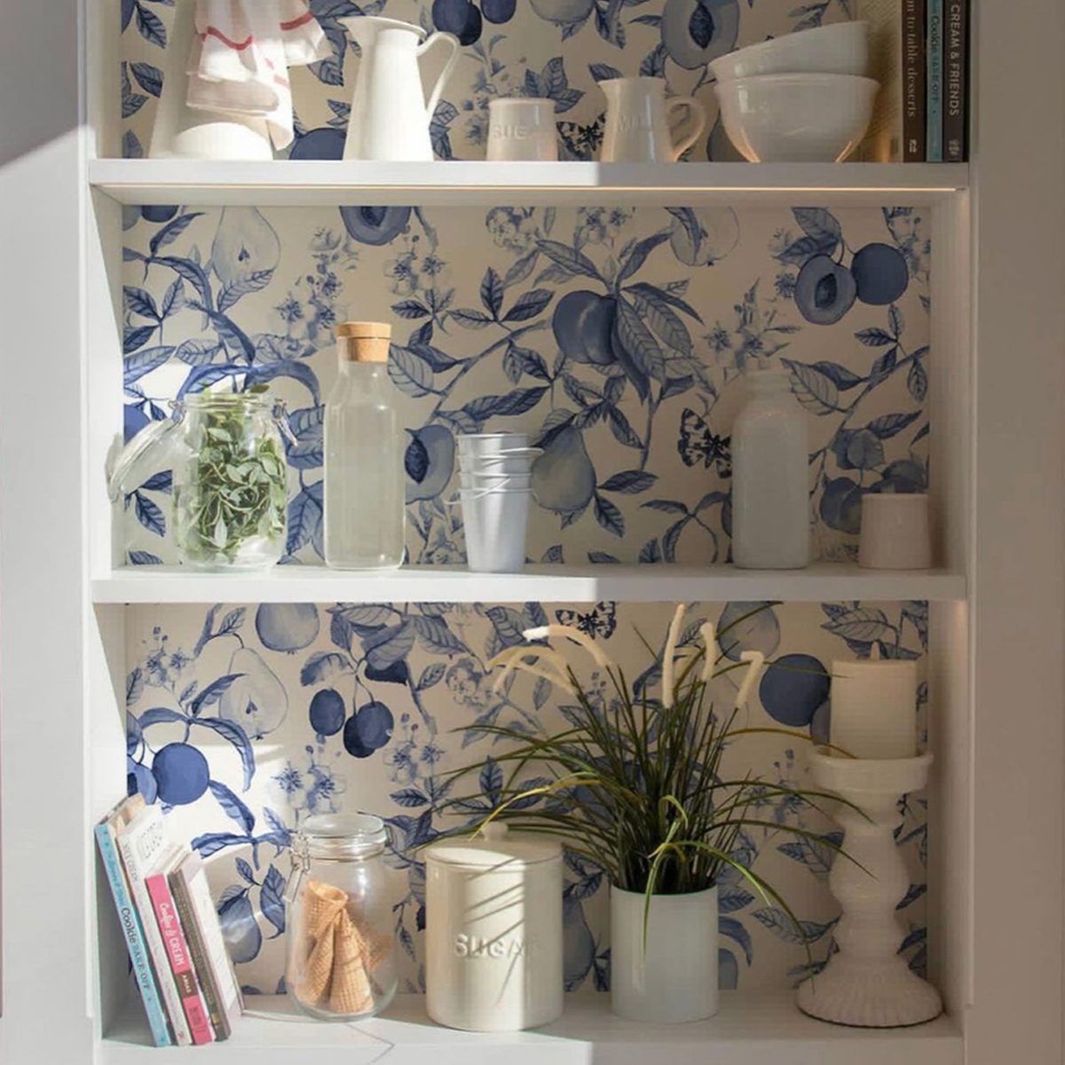 Kitchen Cabinet Wallpaper Idea Jason Leung Courtesy @paperskinhome Instagram