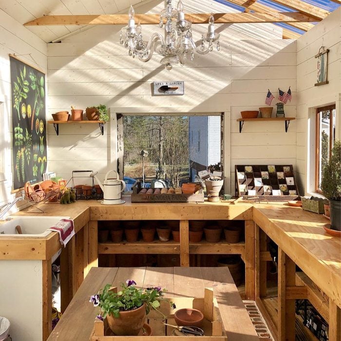 Simple Greenhouse Shelving Solution Courtesy @farmgirlshenanigans Via Instagram