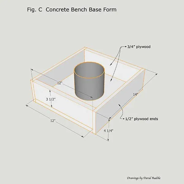 Stone Inlay Concrete Bench Fhm 33