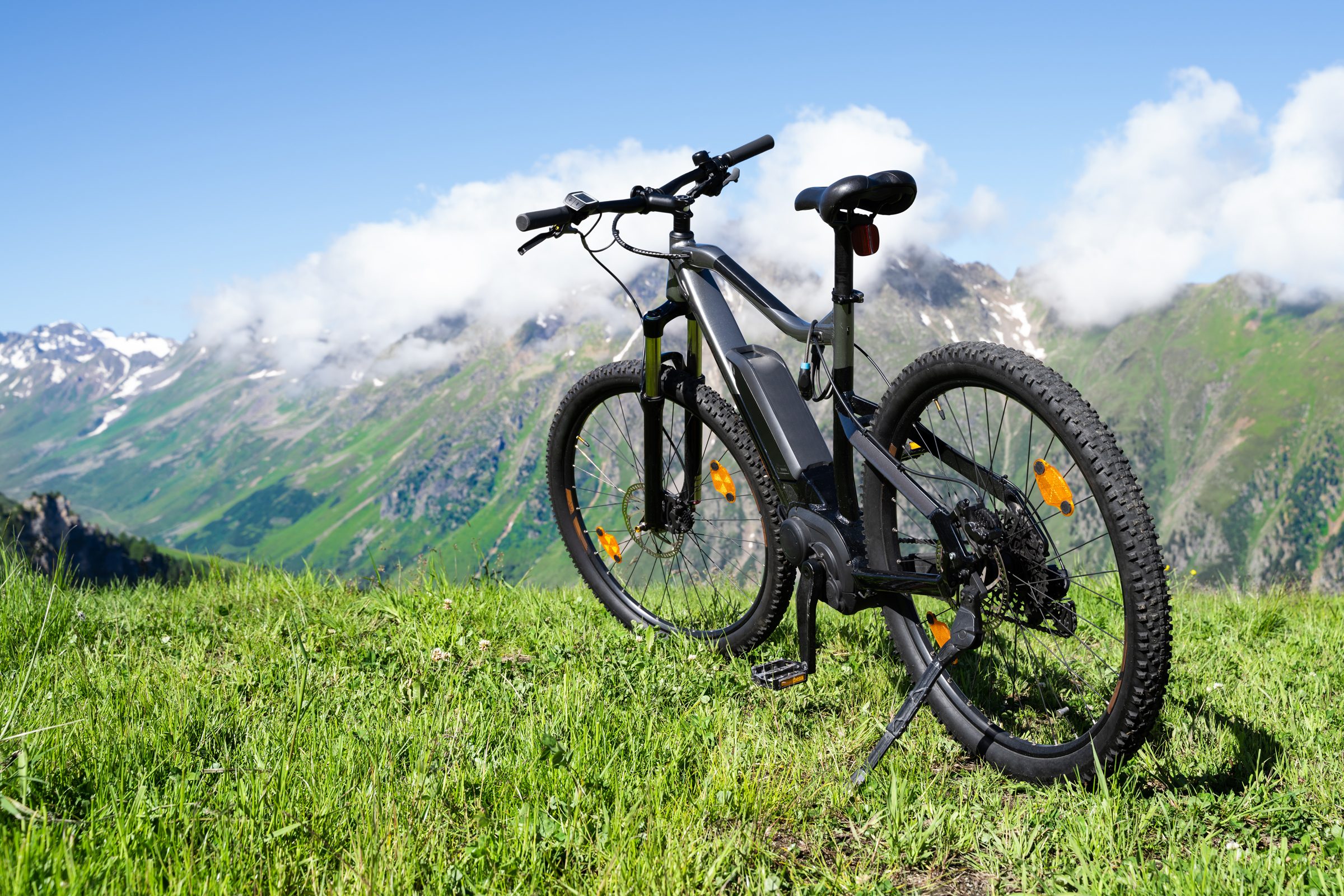 an e bike at the top of a mountain