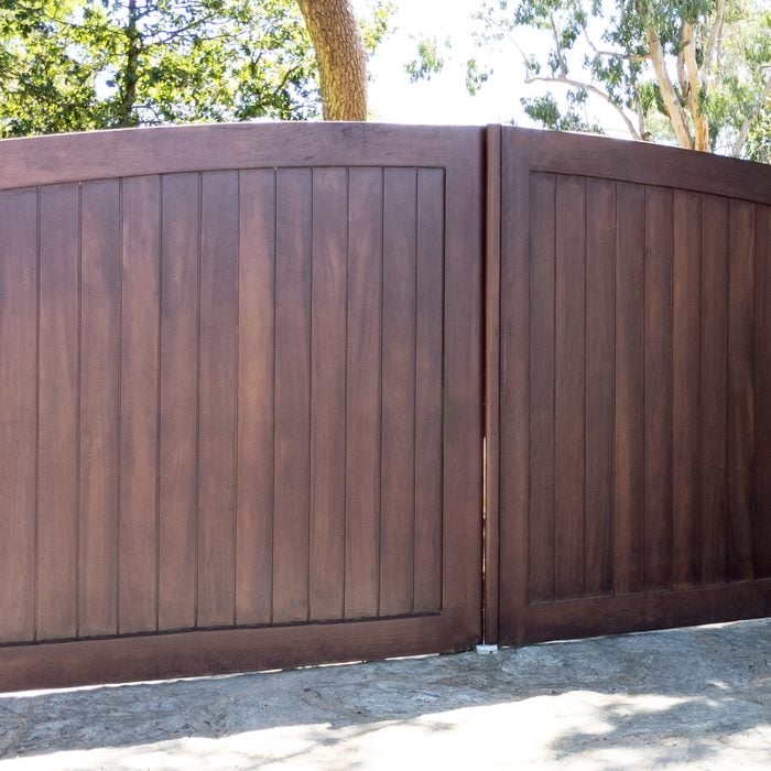 Weathered Wood Vinyl Fence gate