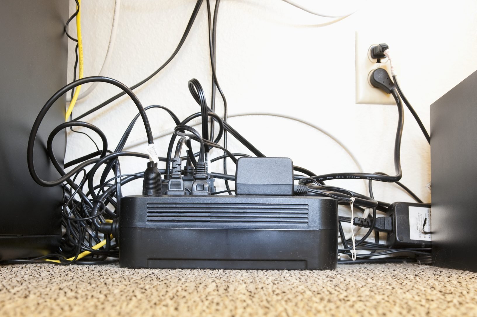 Surge Protector and Many Power Cables