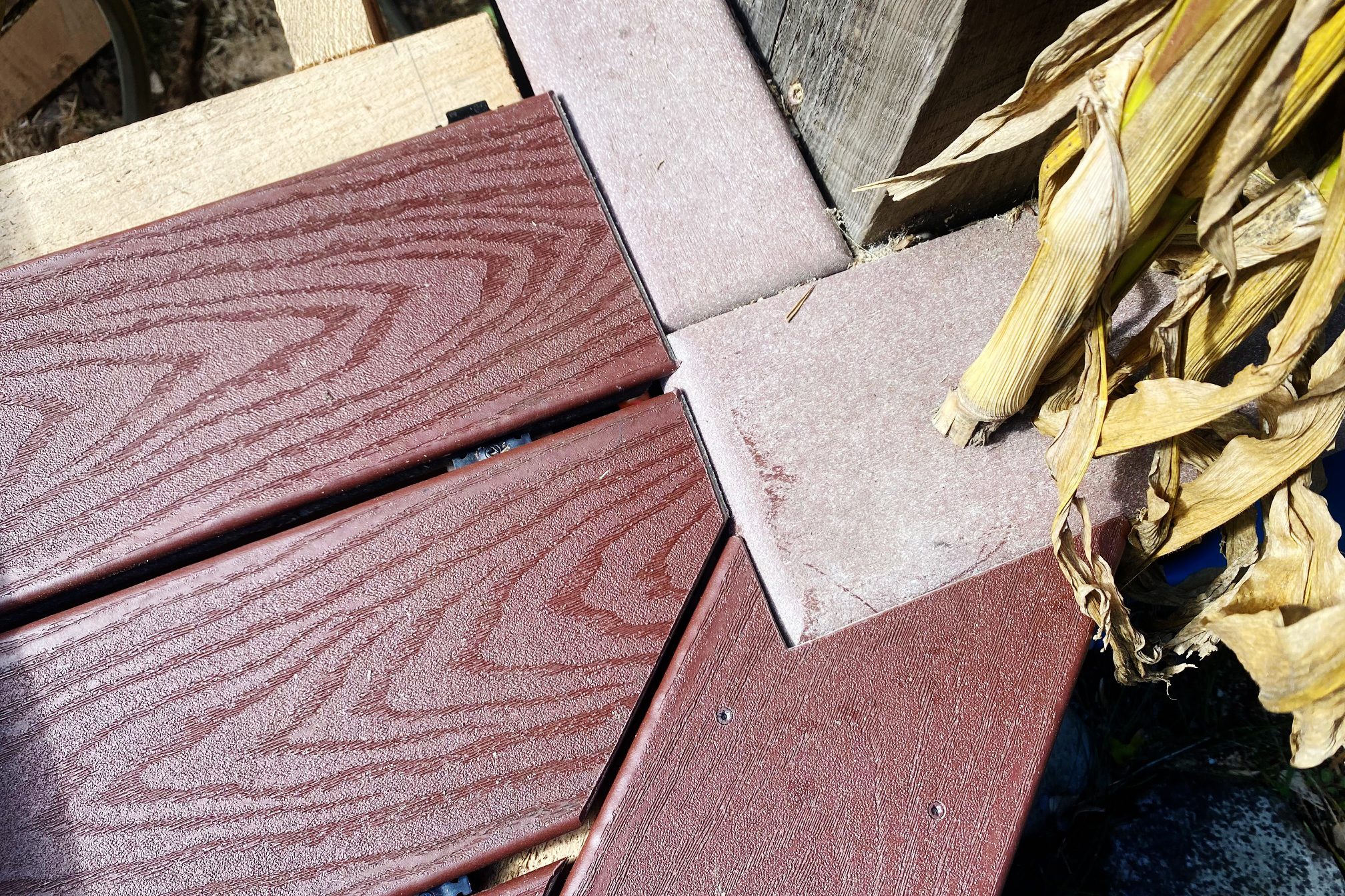 deck with gaps for water to escape