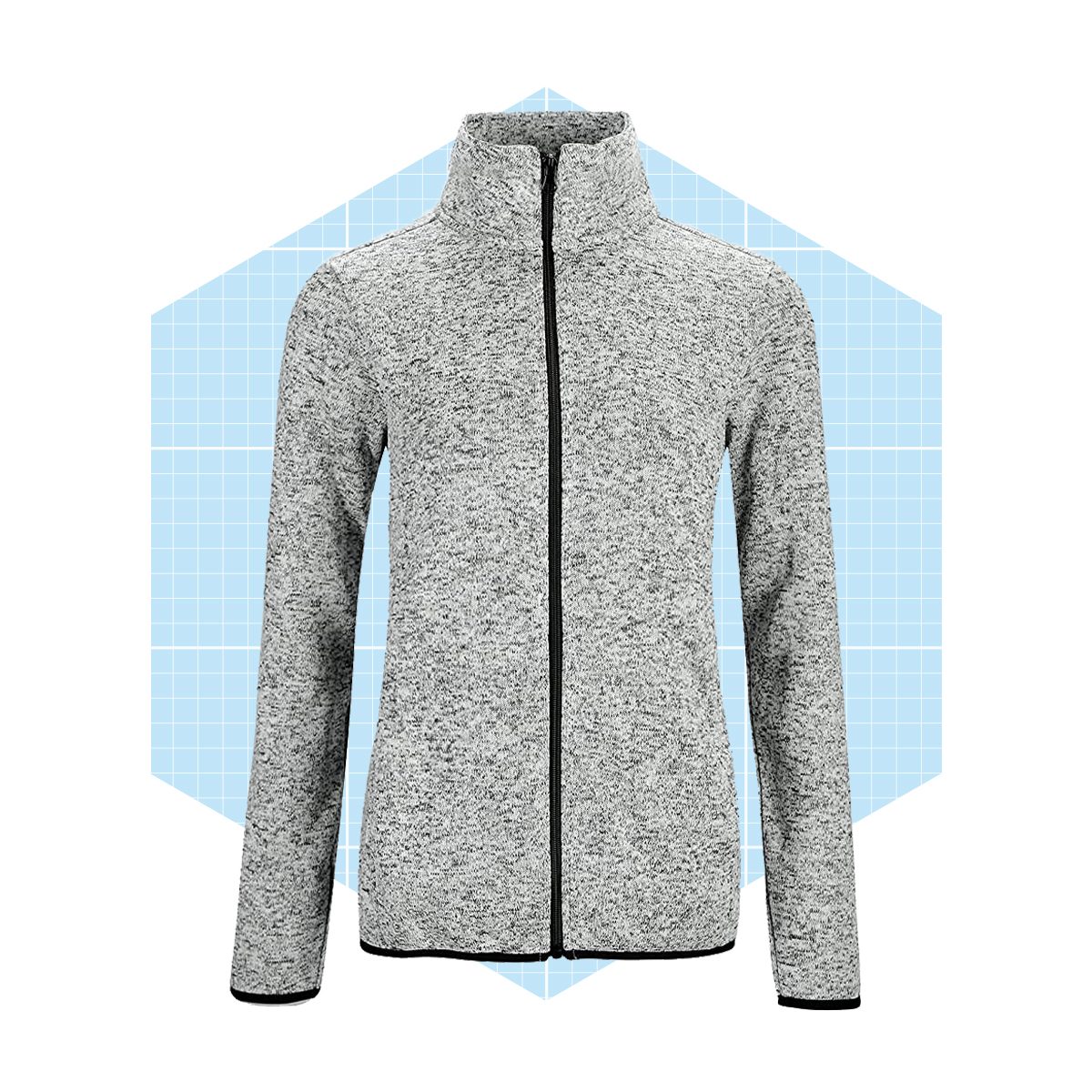 Dolcevida Women's Long Sleeve Sweater Fleece Zip Up Speckled Jacket With Pockets Ecomm Amazon.com