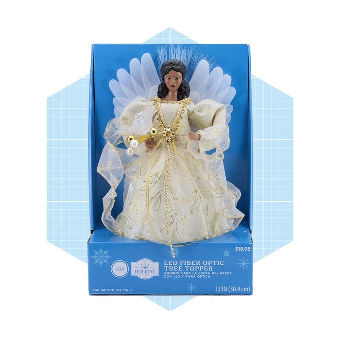 Holiday Time Gold Fiber Optic Angel Christmas Tree Topper