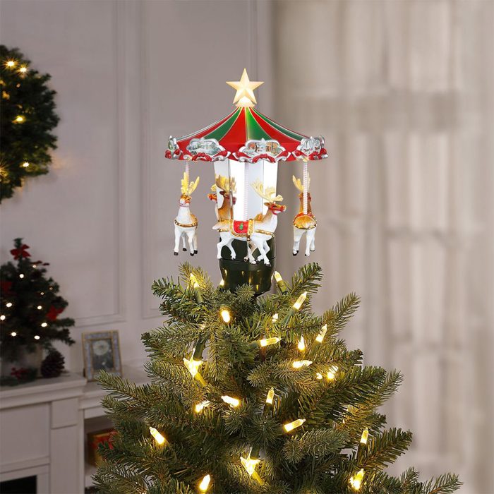 Mr. Christmas Animated LED Carousel Christmas Tree Topper
