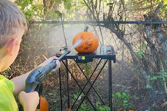 pressure washer pumpkin carving