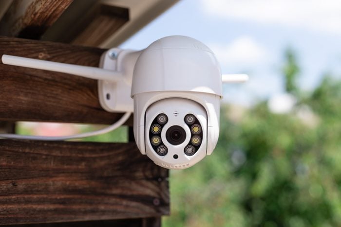 surveillance camera on the outside of a house