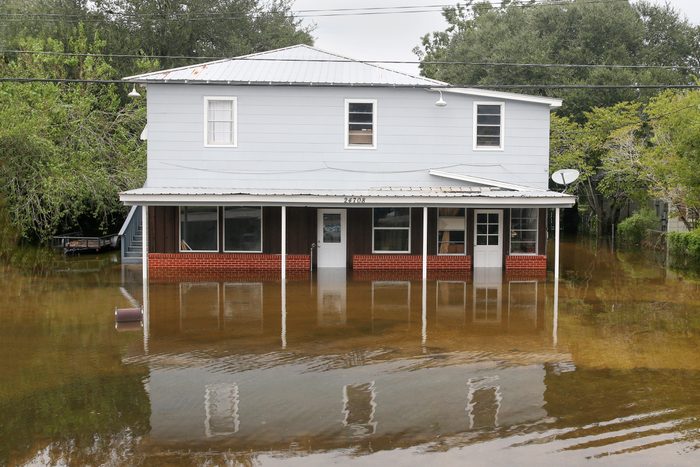 house in Houston Texas flooded by Tropical Storm Imelda