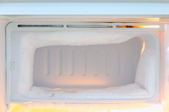 freezer compartment of the refrigerator is very thick with ice