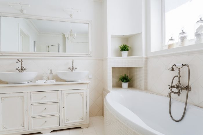 bright, all-white bathroom